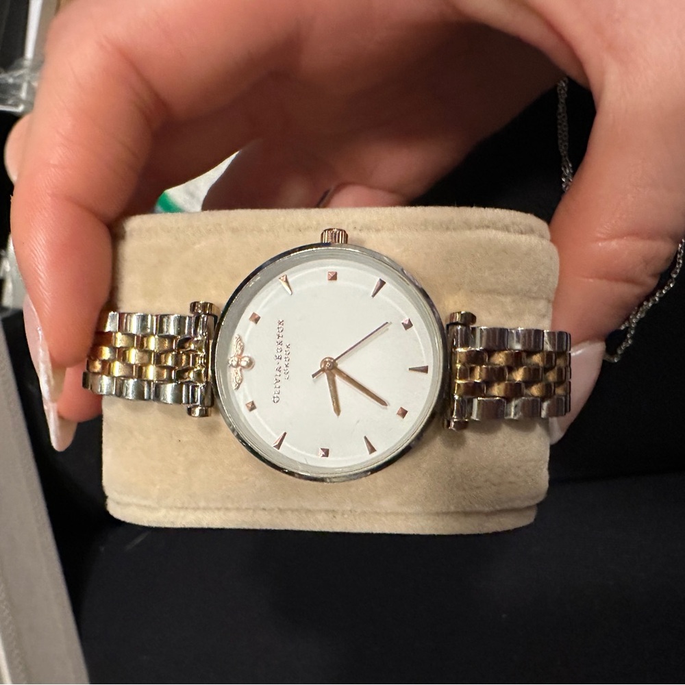 Olivia Burton Two-Tone Watch with White Face